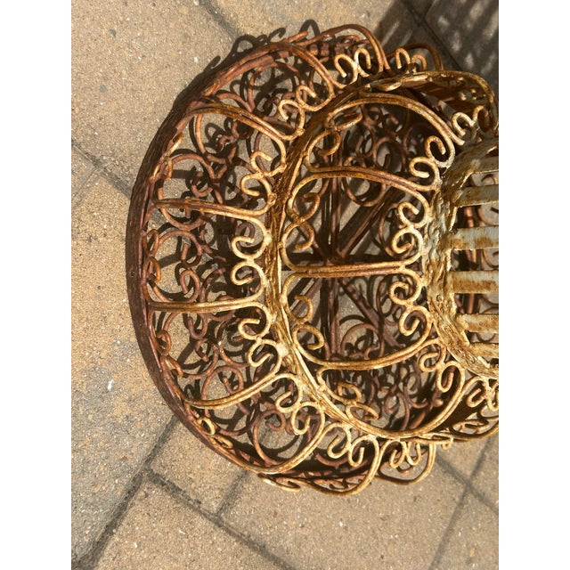 Vintage French Decorative Scrollwork Iron Plant Pedestal For Sale In San Francisco - Image 6 of 12