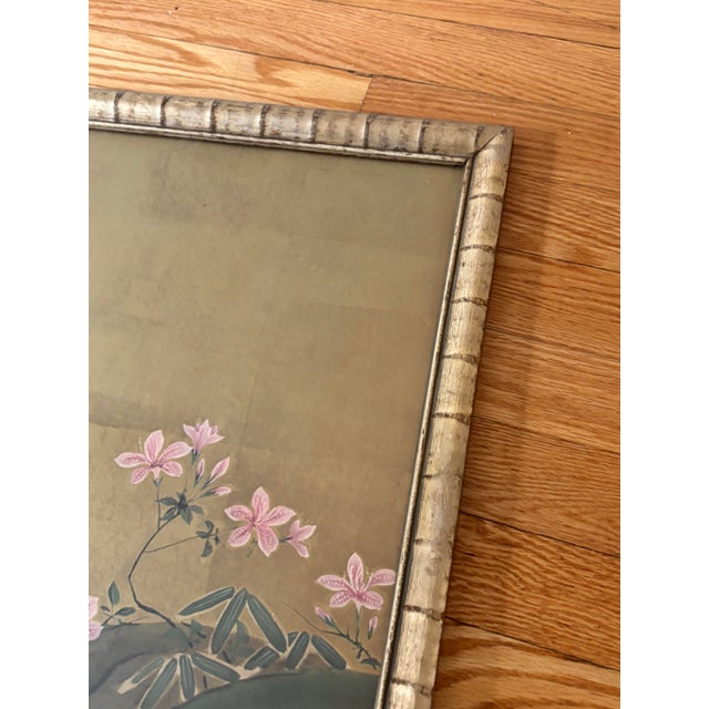 20th Century Quadriptych Japanese Framed Wallpaper Panels For Sale - Image 10 of 12