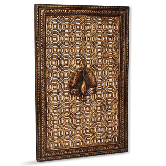 1980s Jali Wooden Panel with Peacock Motif, 1980s For Sale - Image 5 of 5