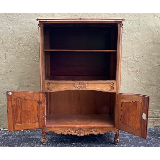1950s Spanish Fall-Front Secretary Desk in Carved Oak, Spain, Circa 1950 For Sale - Image 5 of 11