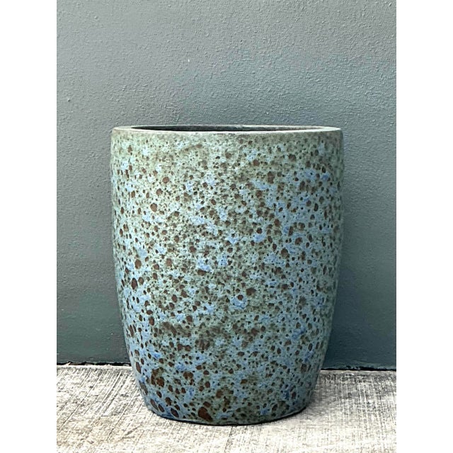 Late 20th Century Vintage Lave Glaze Ceramic Planter For Sale - Image 5 of 12