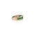 Metal 1ct Emerald & Diamond Eternity Band Art Deco Ring in 14k Gold Size 5 For Sale - Image 7 of 16