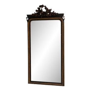 19th Century France Napoleon III Bronze Wood Mirror For Sale