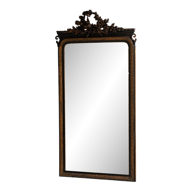 19th Century France Napoleon III Bronze Wood Mirror For Sale
