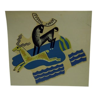 The Meyercord Co. Chicago Running Deer Decal / Wall Decoration For Sale