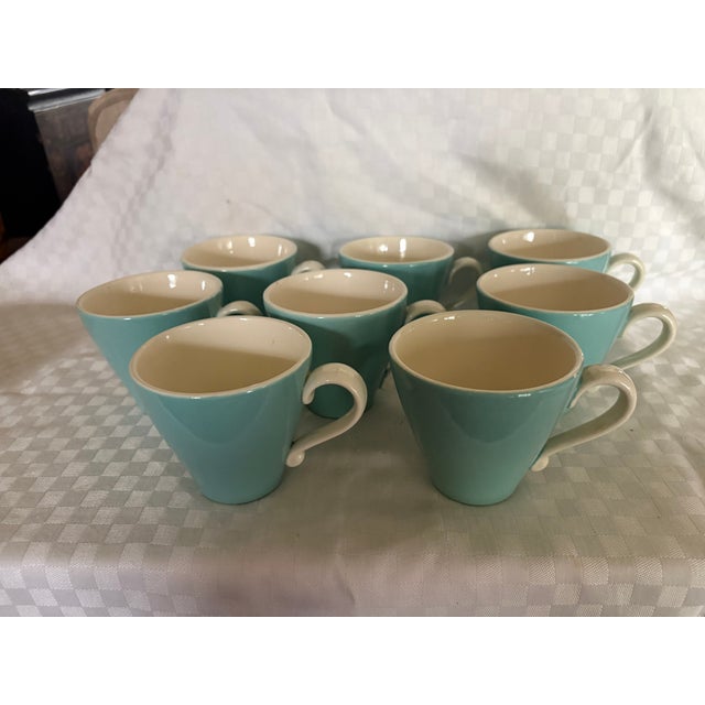 1950s Metlock Mid Century Modern Cups and Saucers - 16 pcs For Sale - Image 10 of 12