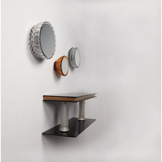 EXHIBITION PIECE Timeless small sculptural wall shelf composed of vintage vases combined with high-end acrylic glass...