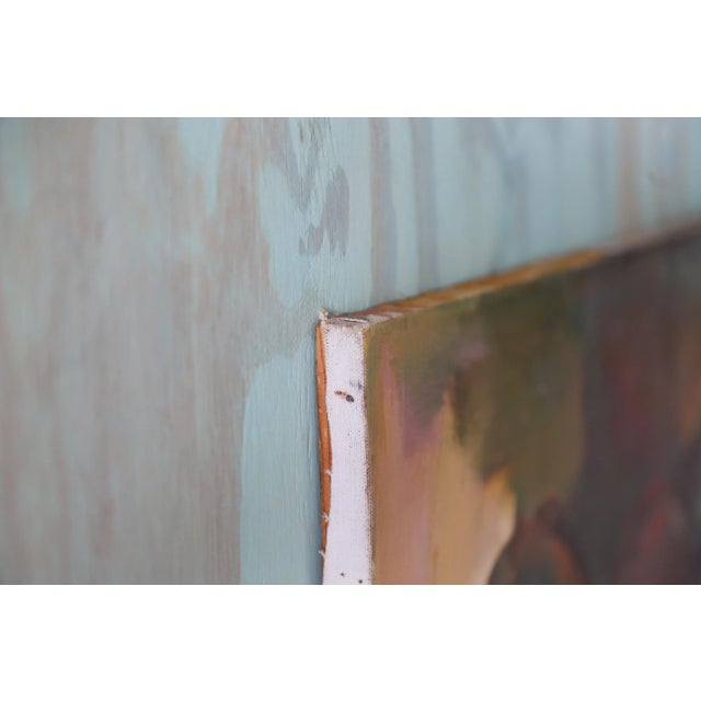 1970s "Stoned" Reitha Sedel Virginia Artist Vintage Moody Portrait Painting For Sale - Image 5 of 9