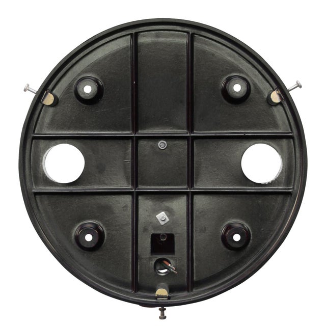 Vintage Industrial Beige Opaline Glass, Grey Metal and Bakelite Sconce For Sale - Image 6 of 7