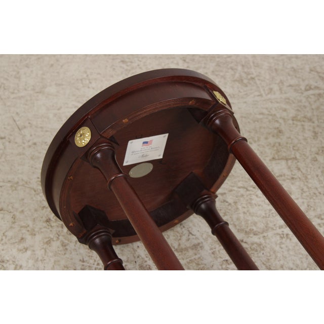 Baker Pair of Mahogany Round Plant Lamp Stands For Sale - Image 11 of 12