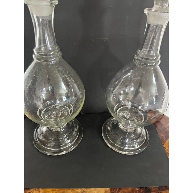 Corning Inc. Antique (Circa 1920-1930) Apothecary Jars Owen’s Illinois/Corning Glass Circa 1940 - a Pair For Sale - Image 4 of 13