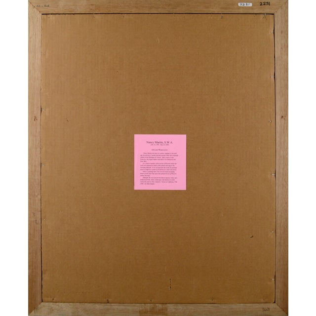 Paper Late 20th Century "Pink Roses" Spring Bouquet Still-Life Painting by Nancy Martin, Framed For Sale - Image 7 of 8