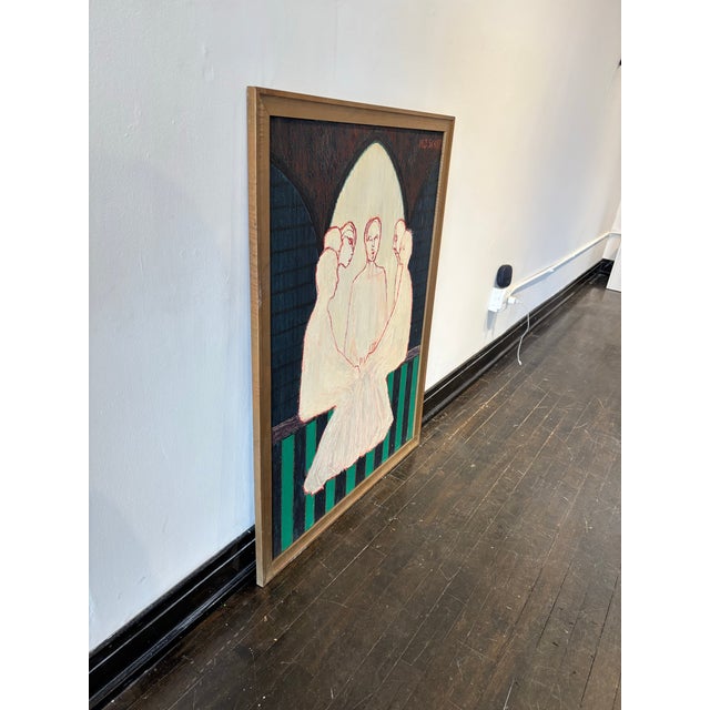 Vintage 1960s Figure Painting by Molly Schiff For Sale - Image 4 of 4