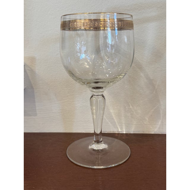 Vintage Handblown Italian Gold Rimmed Aperitivo Glasses For Sale - Image 4 of 4