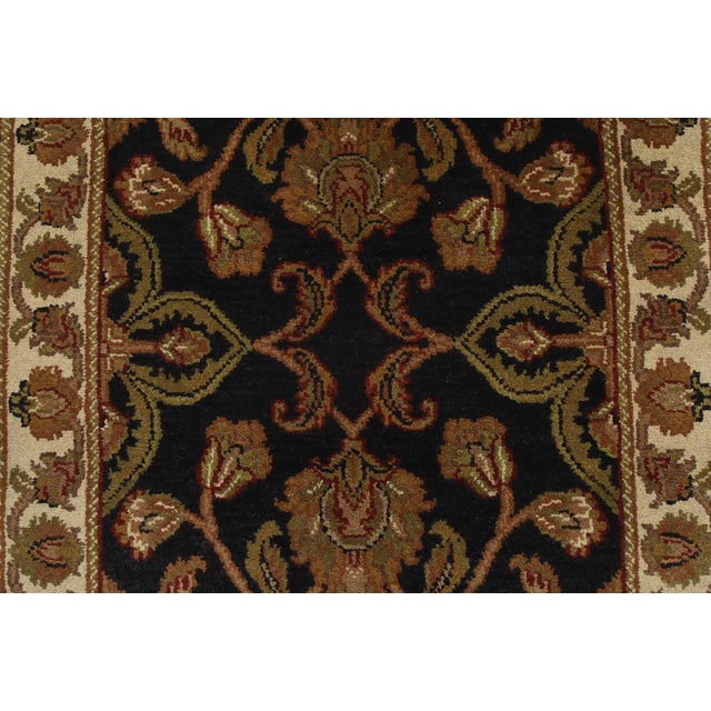Textile Agra Runner 2’7” X 15’2” Black Wool Traditional Hand-Knotted Oriental Rug For Sale - Image 7 of 12