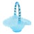 Mid 20th Century Handblown Blue Art-Glass Ruffled Basket Accent For Sale