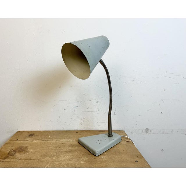 Industrial Grey Gooseneck Table Lamp from Zaos, 1960s For Sale - Image 6 of 18