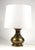 Brass-Colored Metal & Fabric Table Lamp from Raffia Italia, 1970 For Sale - Image 3 of 7