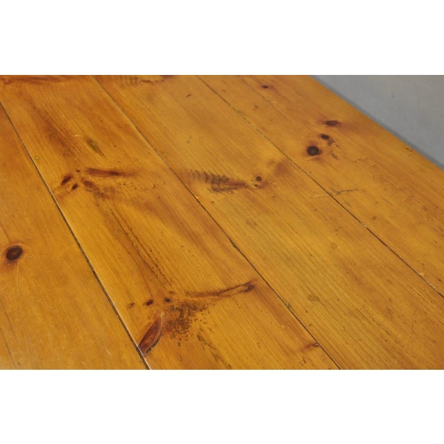 Vintage French Country Oval Pine Wood 78" Baluster Leg Farmhouse Dining Table For Sale - Image 10 of 18