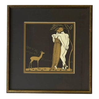 Rare Framed George Barbier Pochoir Plate from "The Song of Songs", 1914, EUC For Sale