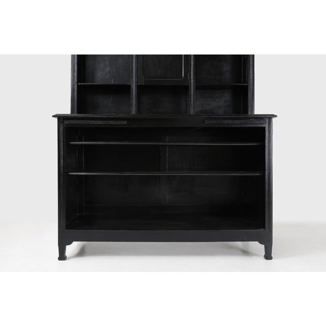 Black Art Nouveau Pharmacist Cabinet in Oak, France, 1910s For Sale - Image 8 of 13