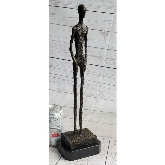 Condition: This sculpture is in perfect condition Bronze Dimensions with Marble Base: Height 17.5" X Width 4.5" Marble...