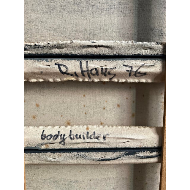 Plastic Rolf Hans, Monochrome Color-Field Painting, Bodybuilder, 1976, Acrylic Painting on Canvas For Sale - Image 7 of 14