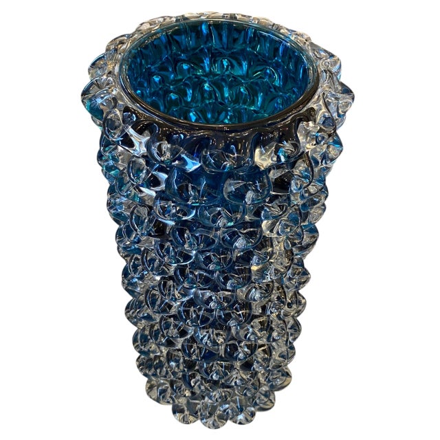 Blue Murano Glass Rostrato Vase by Murano for Murano, 1980s For Sale - Image 3 of 5