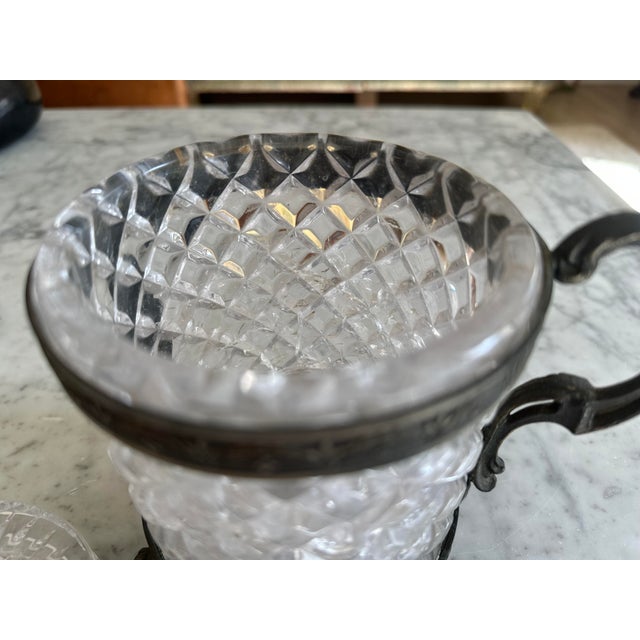 Italian Art Nouveau Rock Crystal Jar with Lid Faceted Cut and Ornamental Mount, 1890s For Sale - Image 11 of 18