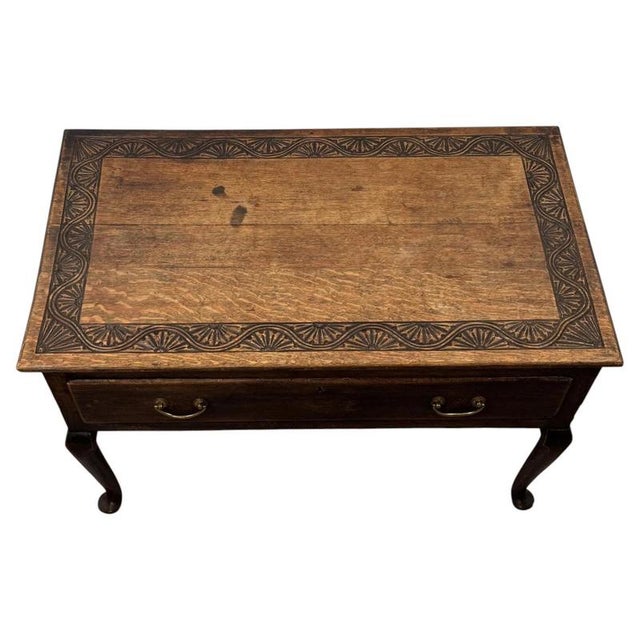 18th Century Antique 18th Century English Georgian Oak Low Side Table For Sale - Image 5 of 12