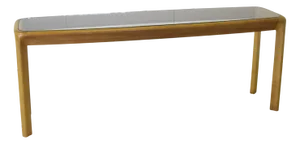 De Nos Console in Beech Wood with Smoked Glass Top by Angelo Mangiarotti for La Sorgente Del Mobile, 1970s