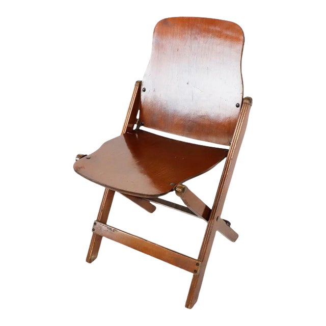 1940s US Army American Seating Company Wooden Folding Chair For Sale