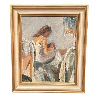 Gustaf Sjöö, Portrait of a Woman, 1950s, Oil on Panel, Framed For Sale