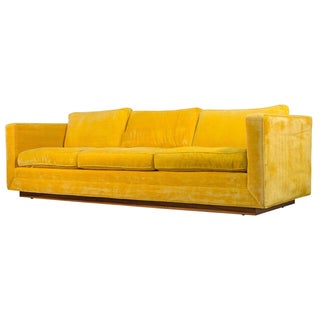 Milo Baughman Plinth Base Sofa For Sale
