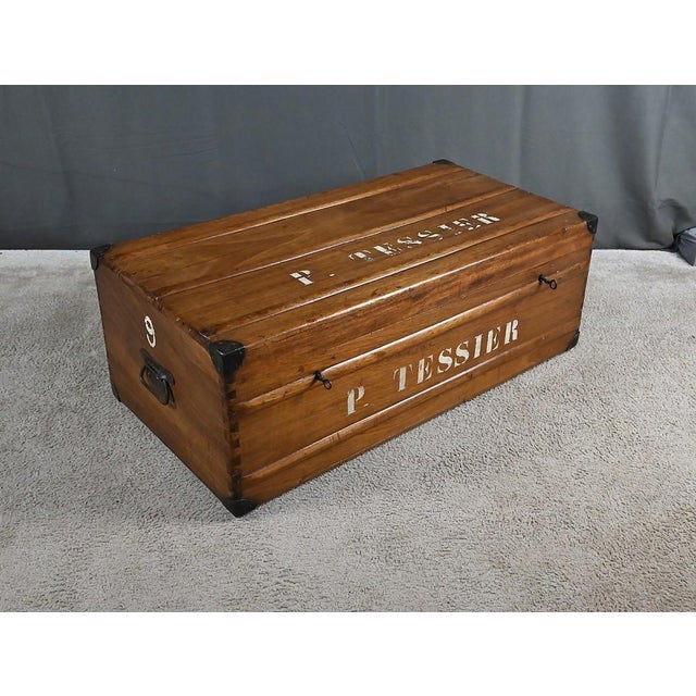 20th Century Mahogany Travel Trunk For Sale - Image 5 of 18