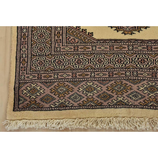 Bokhara Jaldar Rug 2’6” X 3’9” Beige Wool Tribal Hand-Knotted Oriental Carpet For Sale In Philadelphia - Image 6 of 9