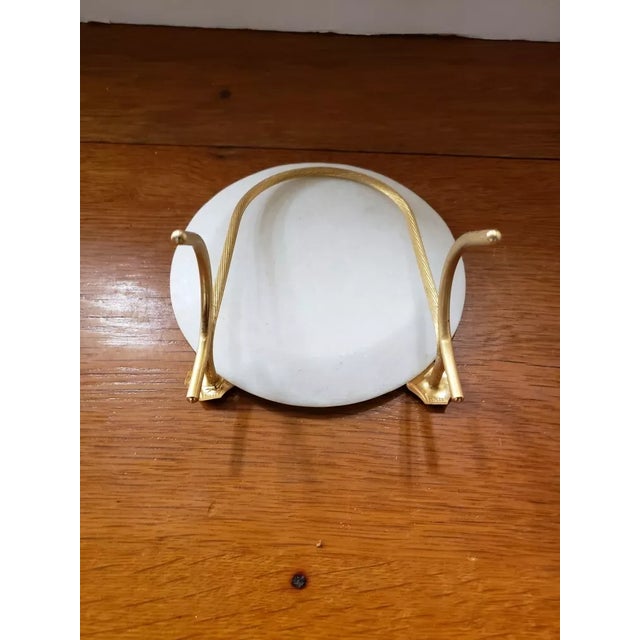 Late 20th Century Taj Mahal Marble Plate With Gemstone Inlay and Plate Stand For Sale In New Orleans - Image 6 of 6