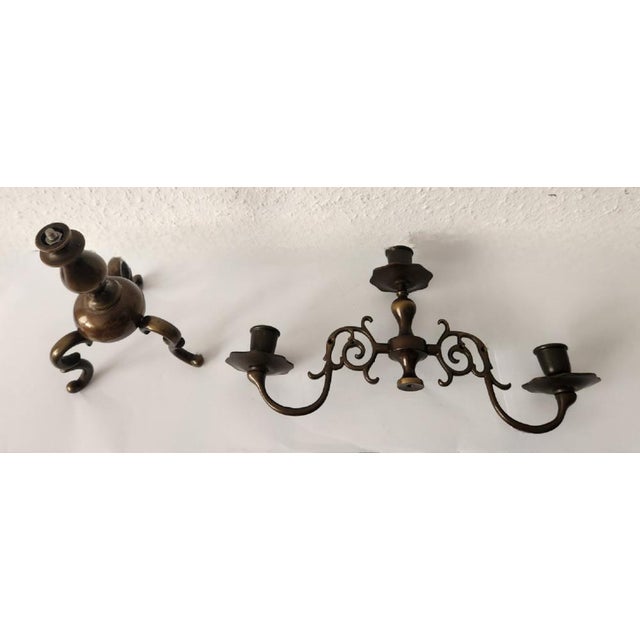 Antique Three-Armed Candlestick in Bronze, 1960s For Sale - Image 18 of 18