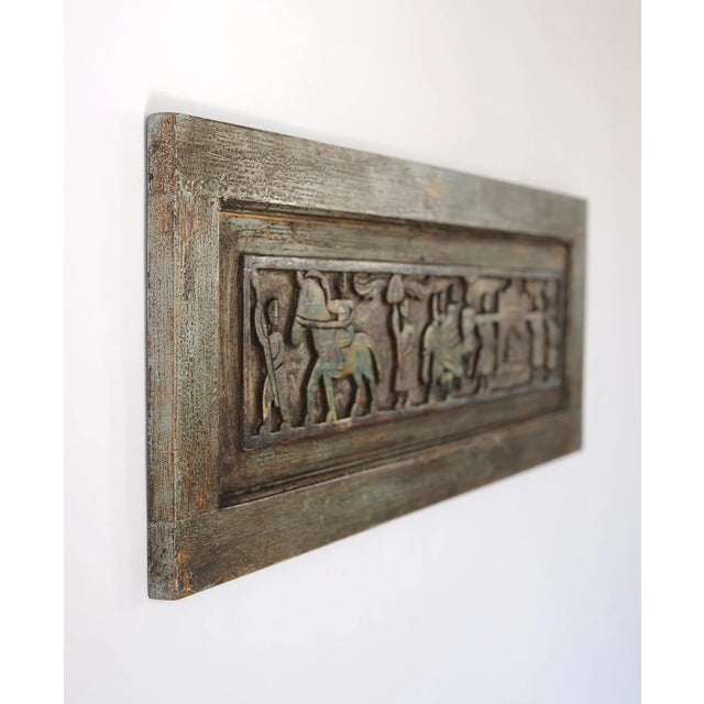 Rustic Rustic Balinese Relief Wood Carving Plaque For Sale - Image 3 of 13