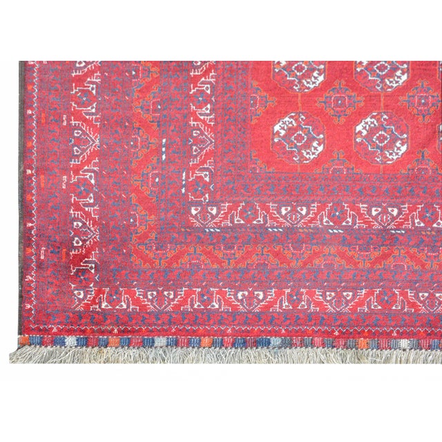 Vintage Afghani Turkoman Rug For Sale - Image 10 of 13