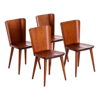 Swedish Pine Chairs by Göran Malmvall, 1960s, Set of 4 For Sale