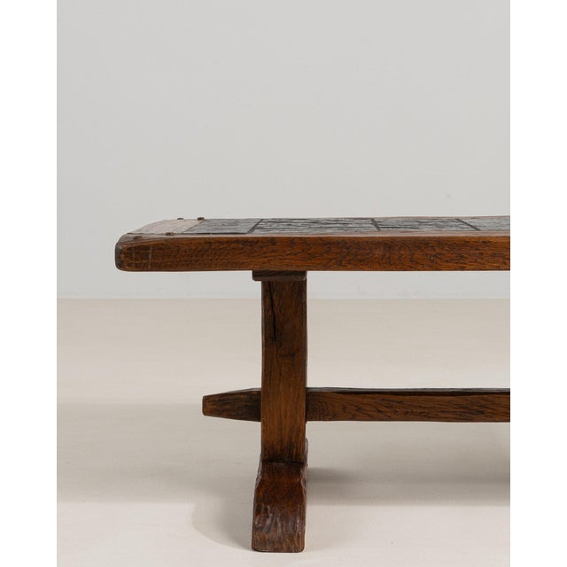 Brown 19th Century France Brown Wood Coffee Table For Sale - Image 8 of 11