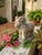 Vintage Stylized Cast Stone Ram Garden Statue With Swirl Relief Detail For Sale - Image 12 of 12