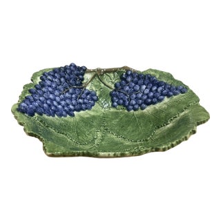 Italian Hand Painted Grape Leaf Decorative Bowl 2343/32 For Sale