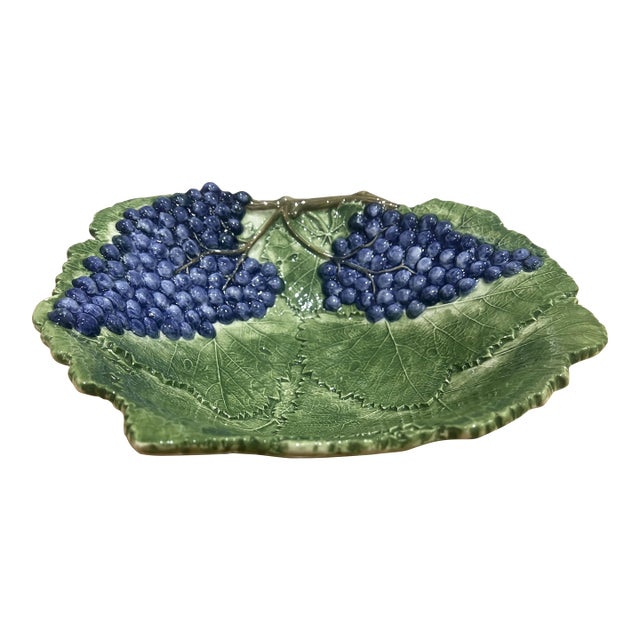 Italian Hand Painted Grape Leaf Decorative Bowl 2343/32 For Sale
