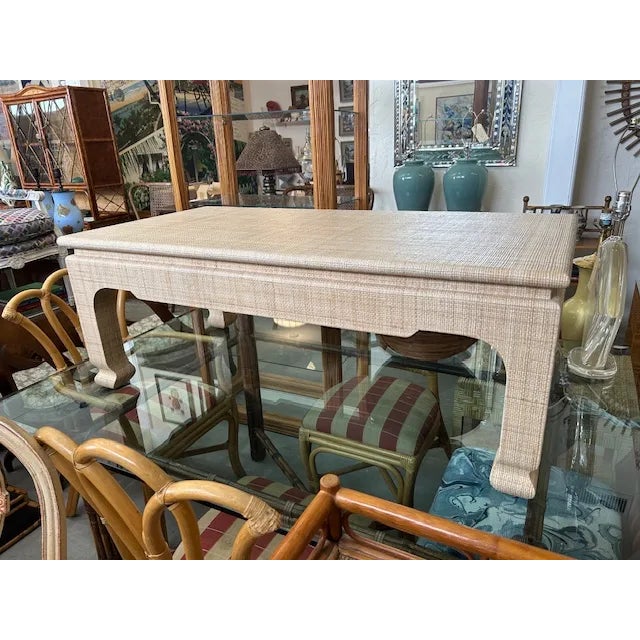 Early 21st Century Harrison Van Horn Raffia Wrapped Coffee Table For Sale - Image 5 of 7