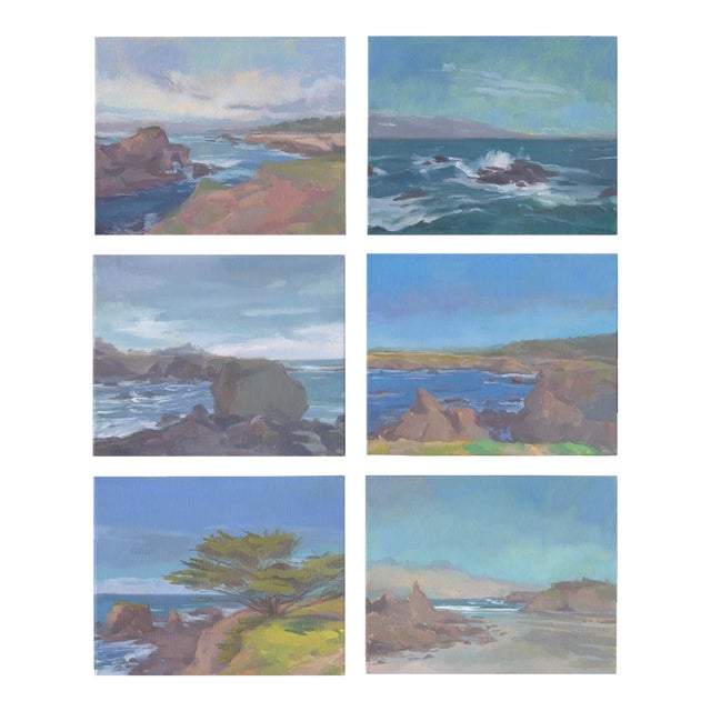 Mendocino Coast, Set of Six Original Oil Paintings by Michelle Farro For Sale
