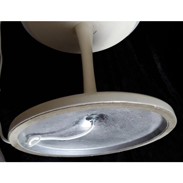 Floor Lamp with a White Lacquered Aluminum Trumpet Base & Screw-on White Cylindrical Plastic Shade, 1970s For Sale - Image 4 of 9