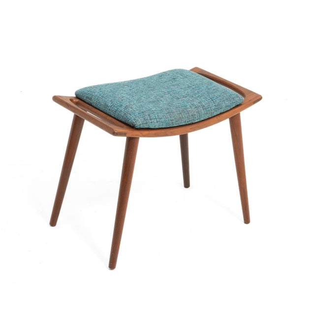 Hans Wegner Aarflot Möbler Norway Teak Stool Number 85 After Hans Wegner Bench Mid Century 1960s For Sale - Image 4 of 18