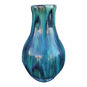 Pacific Blended Glaze Vase in Turquoise, Cobalt & Black 1927